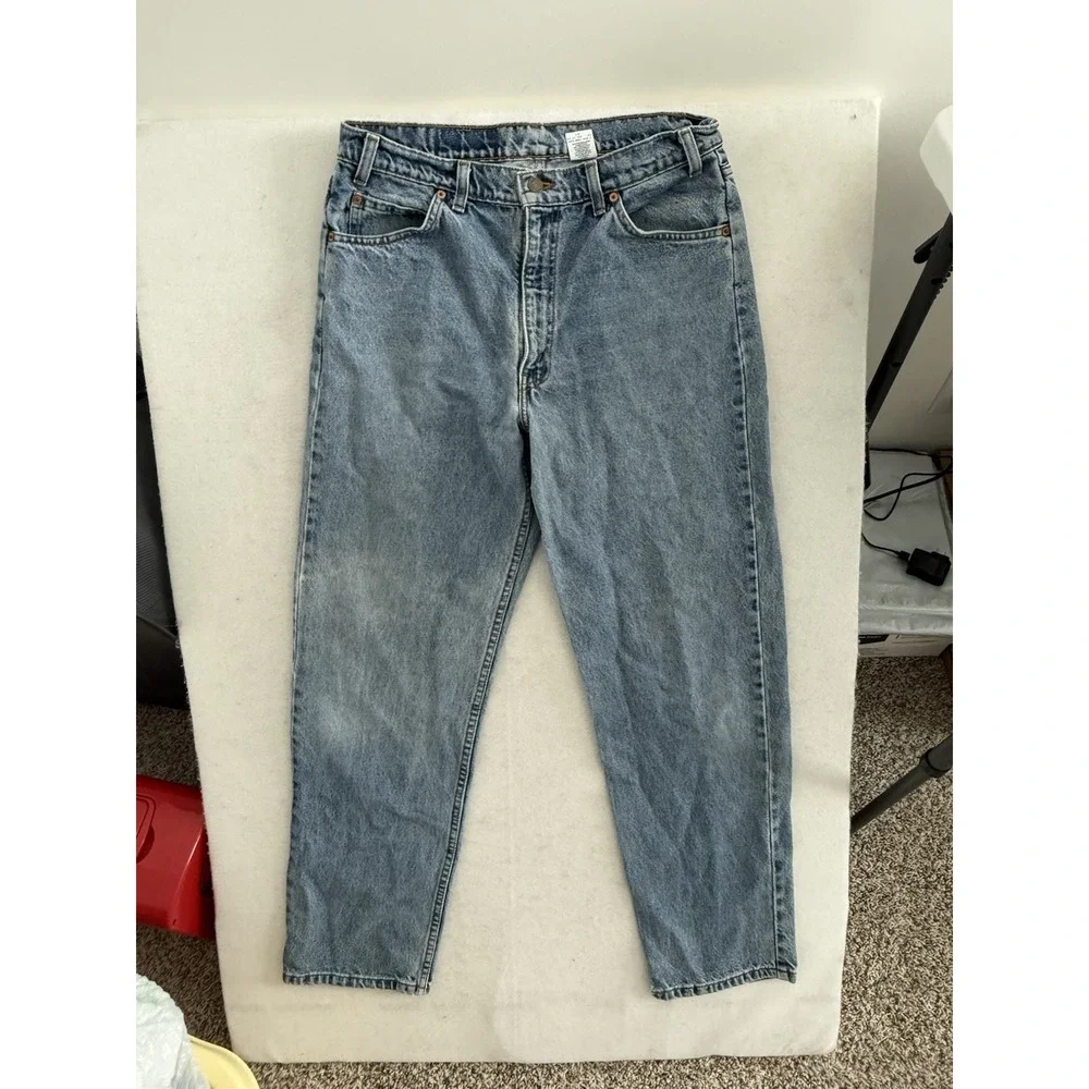 Vintage Levis‎ 550 Orange Tab Jeans Mens 34 x 31 Relaxed 90s Light Wash Fade